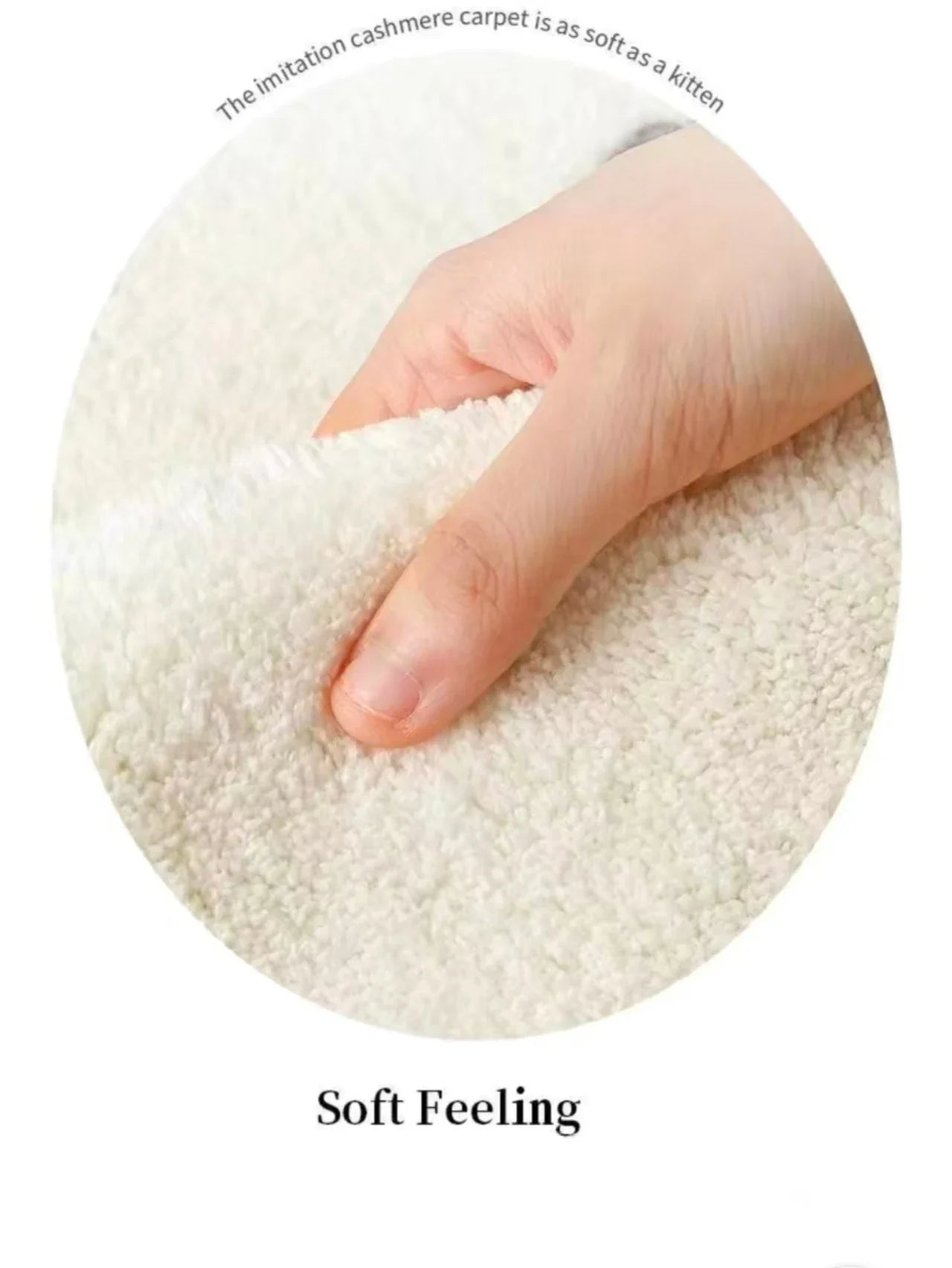 Luxury Plush Runner Rug for Girls Room - Long Faux Cashmere Bedside Carpet