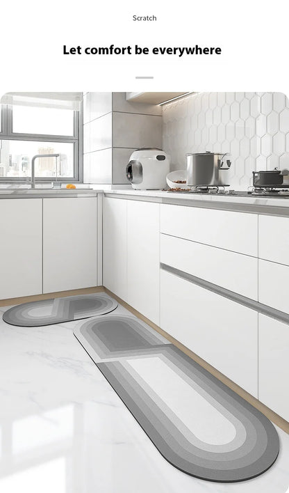 Diatomite Mat 2-Piece Set - Non-Slip & Absorbent for Kitchen Sink & Bathroom