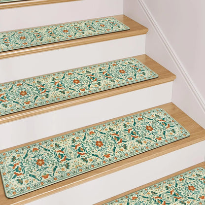 Floral Diatomite Stair Treads - Anti-Slip & Durable Step Mats for Home Decor