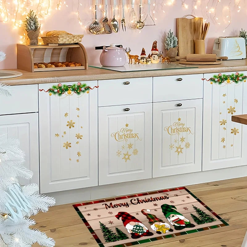 Christmas Kitchen Mat (1 or 2-Pack) - Anti-Slip & Washable Festive Floor Rug
