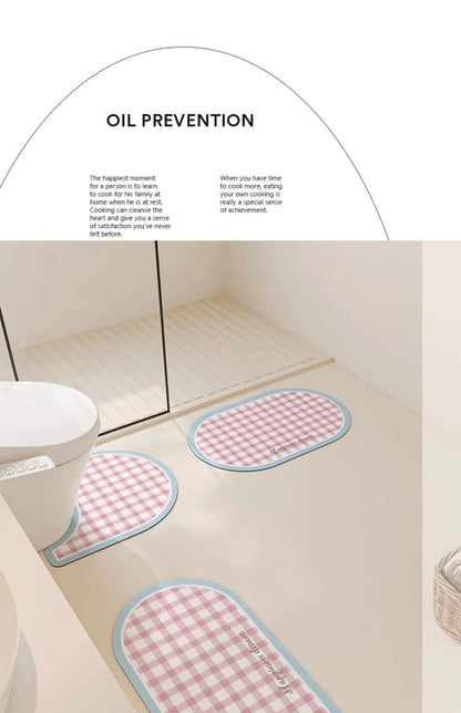Machine Washable Diatomite Mat - Quick-Dry & Absorbent for Kitchen and Bathroom