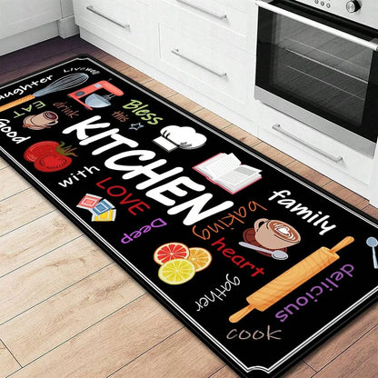 Printed Kitchen Mat (1 or 2-Pack) - Durable & Wear-Resistant Floor Rug