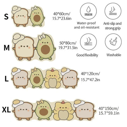 Cartoon Kitchen Mat - Non-Slip & Washable Anti-Fatigue Floor Pad