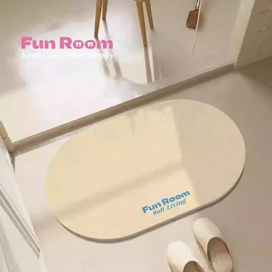 Korean Style Diatomite Bath Mat - Simple Pure Color, Quick-Dry & Non-Slip