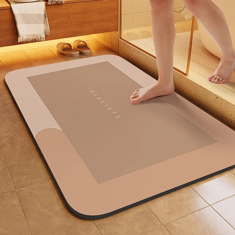 Thickened Diatomite Bath Mat - Super Absorbent, Quick-Dry & Non-Slip