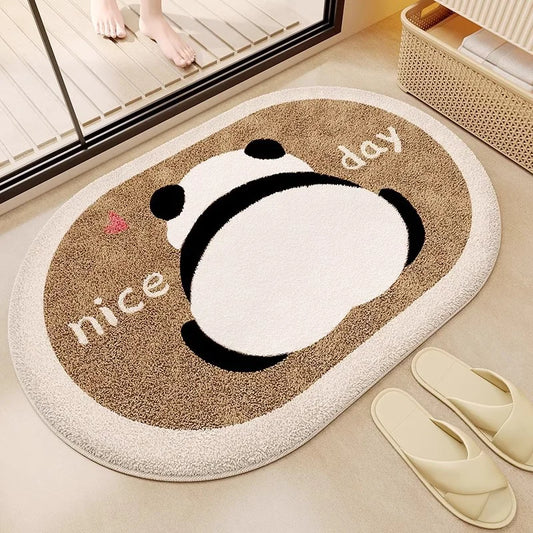 Panda Plush Bath Mat - Super Absorbent & Non-Slip Faux Cashmere Rug