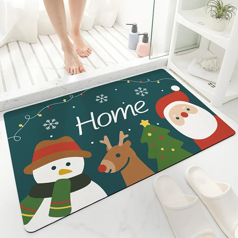 Cartoon Bath Mat - Quick-Dry, Absorbent & Non-Slip Kids Bathroom Rug