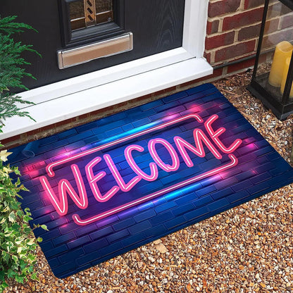 Retro Plush Doormat - Crystal Velvet Entrance Rug, Dirt Resistant & Easy Clean