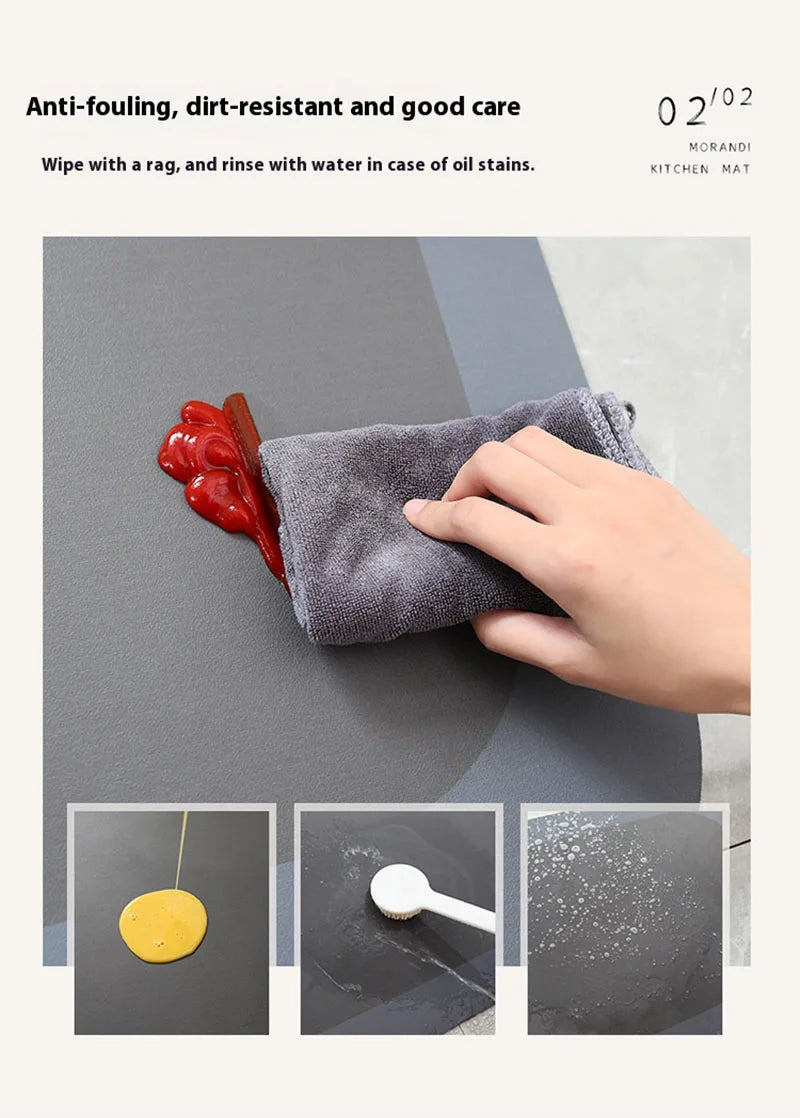 Long Absorbent Kitchen Runner Rug - Anti-Slip Floor Mat for in Front of Sink & Stove