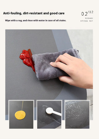 Long Absorbent Kitchen Runner Rug - Anti-Slip Floor Mat for in Front of Sink & Stove