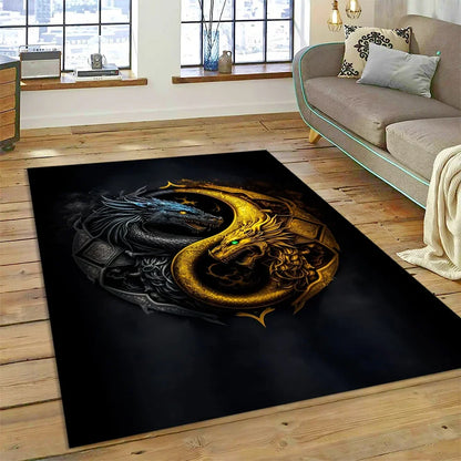 3D Yin Yang Tai Chi Rug - Meditation Area Carpet for Zen Living Room & Bedroom Decor