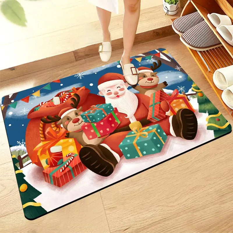 Christmas Diatomite Doormat - Quick-Dry, Absorbent & Non-Slip for Toilet Door