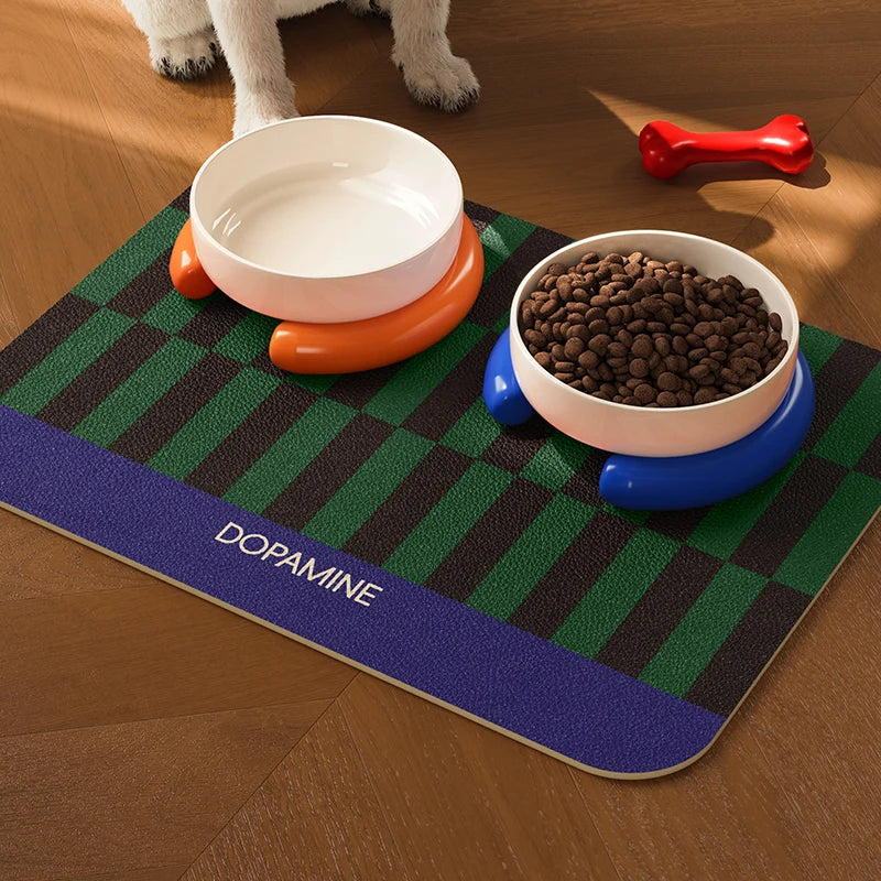 Waterproof Pet Feeding Mat - Oil Resistant, Quick-Dry & Easy Wipe Clean Tray