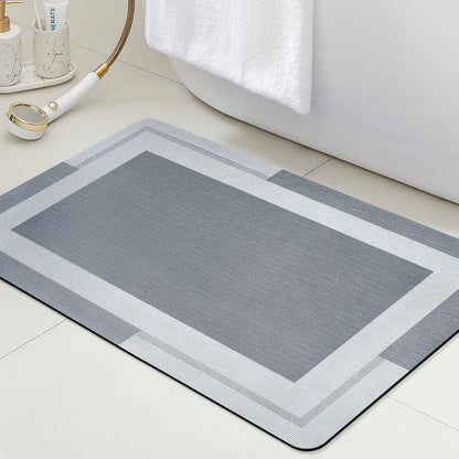 Machine Washable Bath Mat - Ultra Absorbent & Non-Slip with Rubber Backing