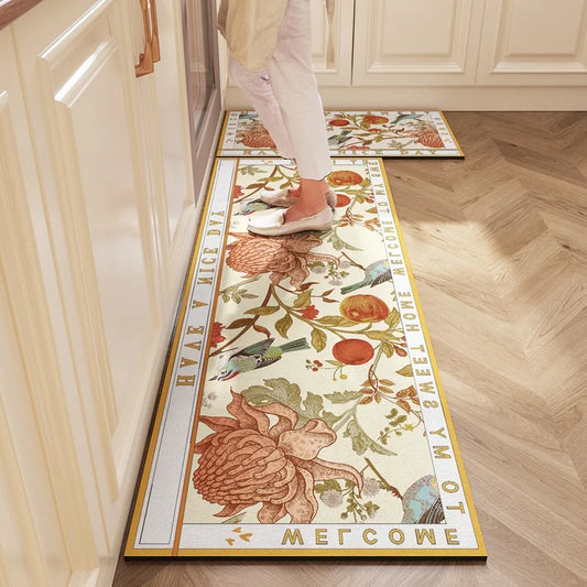 Washable Diatomite Kitchen Mat - Oil & Water Repellent, Super Absorbent