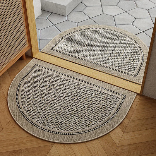 Luxury Half-Moon Velvet Doormat - Waterproof & Non-Slip for Entrance