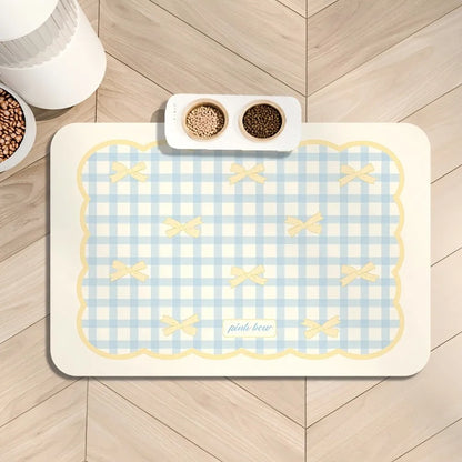Modern Pet Feeding Mat - Water & Oil Resistant, Easy Wipe Clean Tray