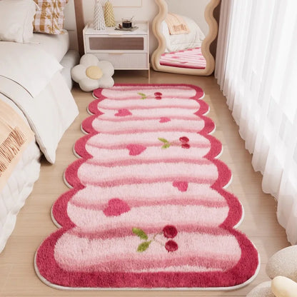 Luxury Bedroom Carpet, Imitation Cashmere Plush Rug, High-End Light Luxury Bedside Floor Mat, Soft Entryway Door Mat