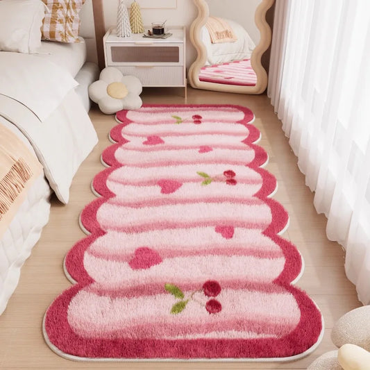 Luxury Bedroom Carpet, Imitation Cashmere Plush Rug, High-End Light Luxury Bedside Floor Mat, Soft Entryway Door Mat