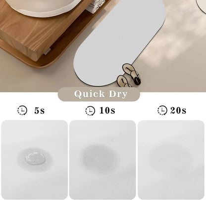 Solid Color Diatomite Bath Mat - Super Absorbent, Quick-Dry & Non-Slip Bathroom Rug