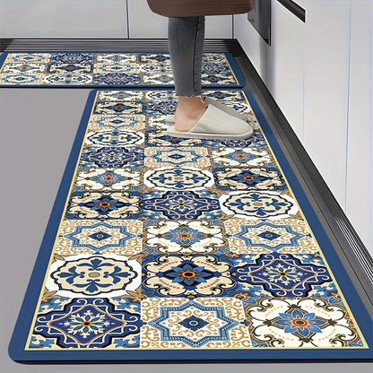 Waterproof Kitchen Mat, Anti-Fatigue Comfort Floor Rug for Sink, Oil & Slip Resistant, Absorbent Door Mat for Bathroom, Hallway Entry