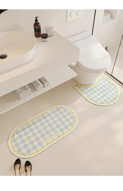 Machine Washable Diatomite Mat - Quick-Dry & Absorbent for Kitchen and Bathroom