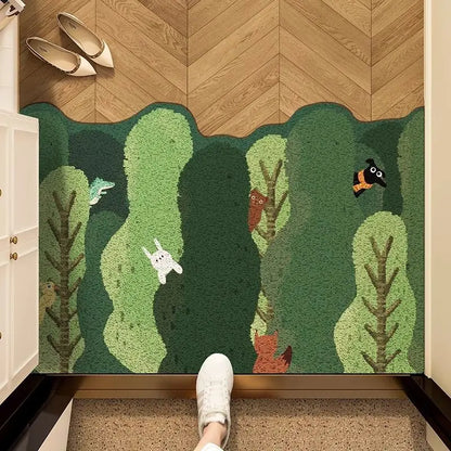 Scraper Doormat for Entrances - Anti-Slip & Dirt-Trapping "Silk Circle" Design