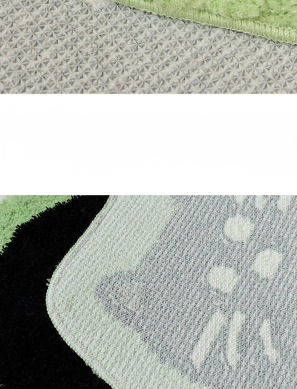 Cute Cat Floor Mat, Soft Furry Bedside Rug, Plush Kids Room Carpet, Non-Slip Nursery Mat, Cat Themed Bedroom Decor