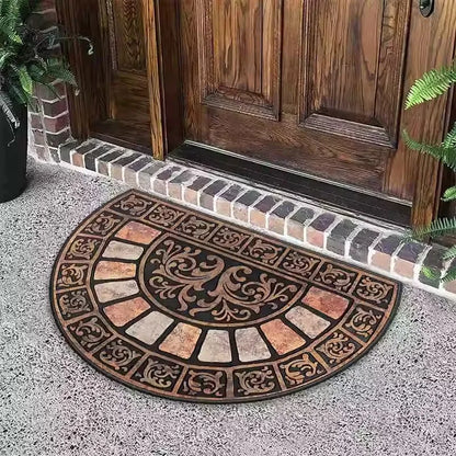 Semi-Circular Outdoor Doormat - Welcome Garden Rug for Entrance & Patio