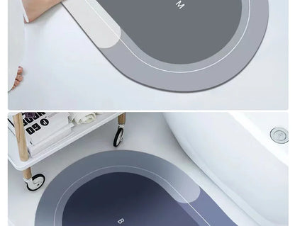 Diatom Mud Bath Mat - Super Absorbent & Fast-Drying Non-Slip Floor Mat for Bathroom