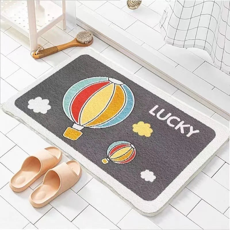 Plush Absorbent Mat - Non-Slip Faux Cashmere Rug for Bathroom & Bedroom Door
