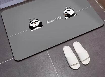 Cute Panda Diatomite Bath Mat - Super Absorbent & Non-Slip Bathroom Rug