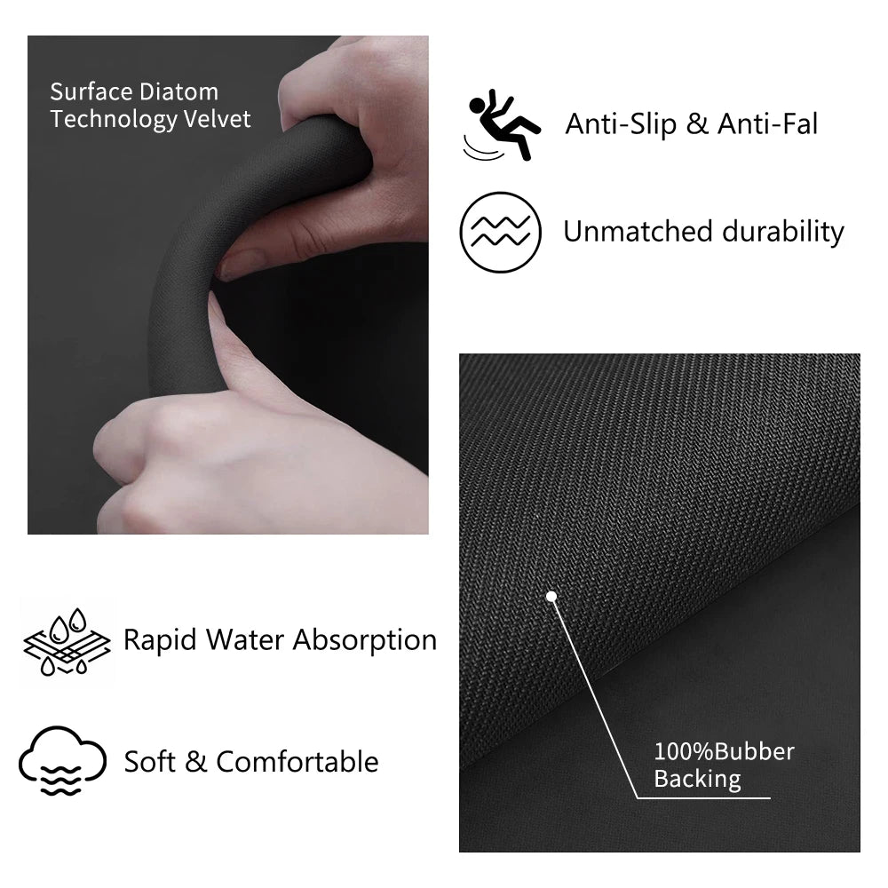Cute Black Cat Diatom Mud Bath Mat - Quick-Dry, Anti-Skid & Super Absorbent