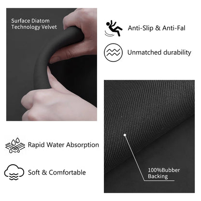 Cute Black Cat Diatom Mud Bath Mat - Quick-Dry, Anti-Skid & Super Absorbent