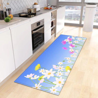 Tropical Leaves Doormat - Non-Slip & Washable for Kitchen & Entrance