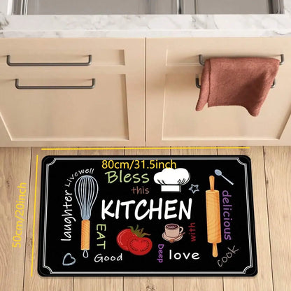 Printed Kitchen Mat (1 or 2-Pack) - Durable & Wear-Resistant Floor Rug