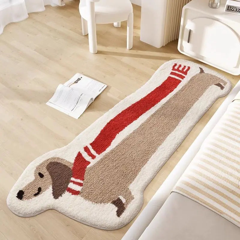 Luxury Plush Runner Rug for Girls Room - Long Faux Cashmere Bedside Carpet