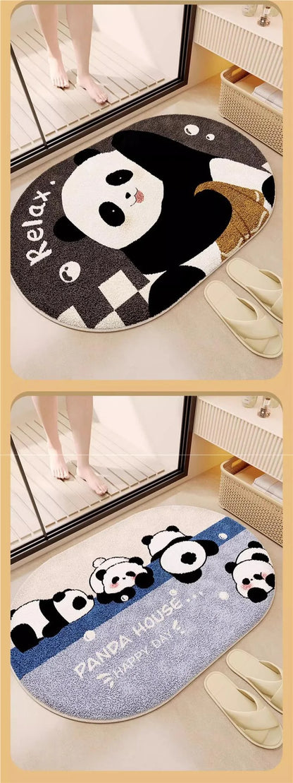 Panda Plush Bath Mat - Super Absorbent & Non-Slip Faux Cashmere Rug