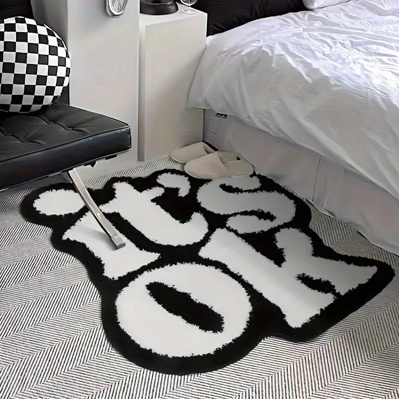 Funny Art Plush Rug - Special Shaped Faux Cashmere Carpet for Living Room