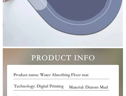 Diatom Mud Bath Mat - Super Absorbent & Fast-Drying Non-Slip Floor Mat for Bathroom