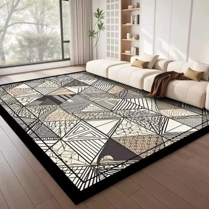 Modern Nordic Geometric Area Rug - Large Light Luxury Carpet for Living Room & Bedroom