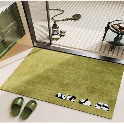 Sheep Pattern Artificial Grass Doormat - Green, Non-Slip & Easy to Clean
