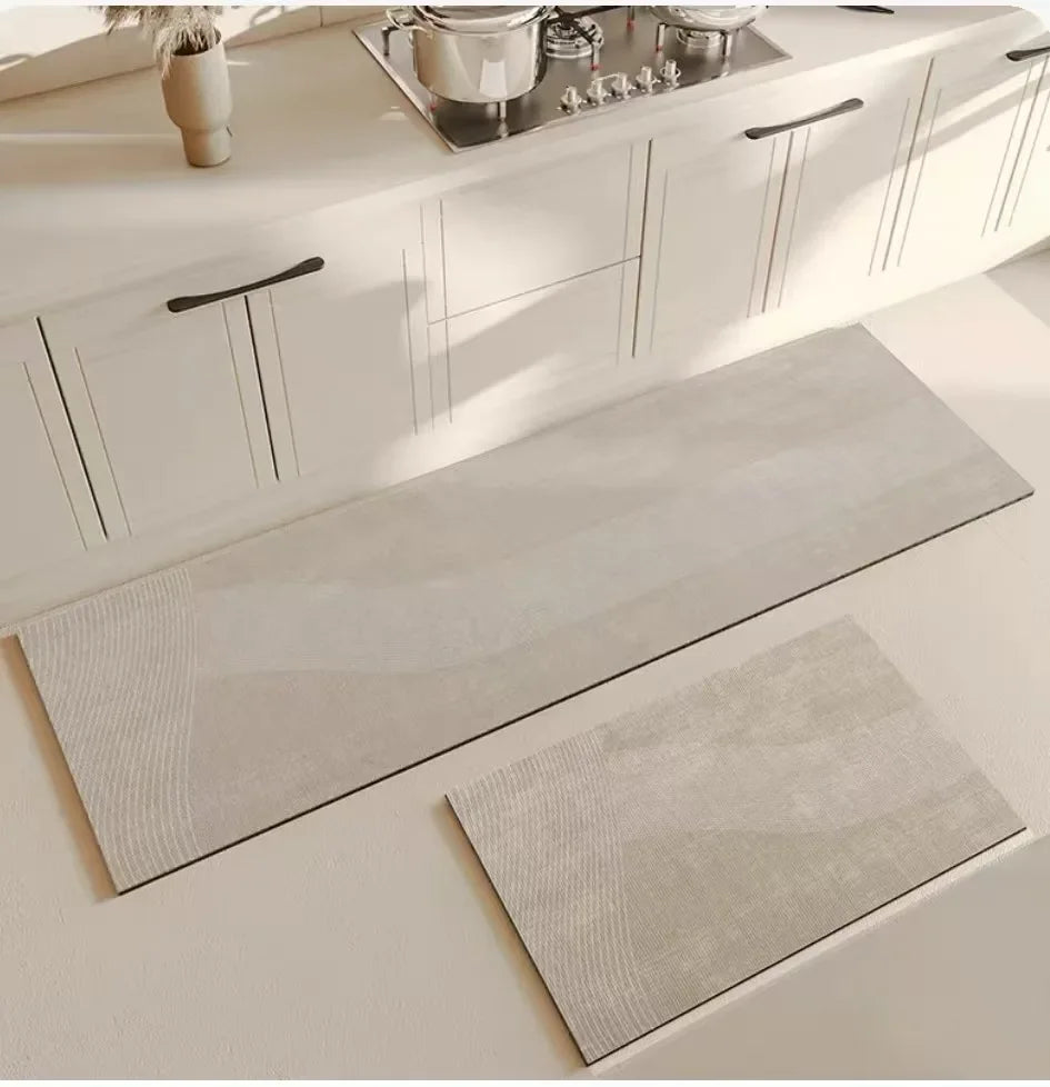 Modern Geometric Diatomite Mat - Absorbent & Non-Slip Floor Pad for Kitchen & Bathroom