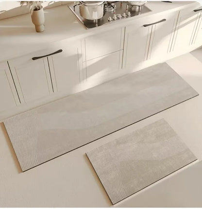 Modern Geometric Diatomite Mat - Absorbent & Non-Slip Floor Pad for Kitchen & Bathroom